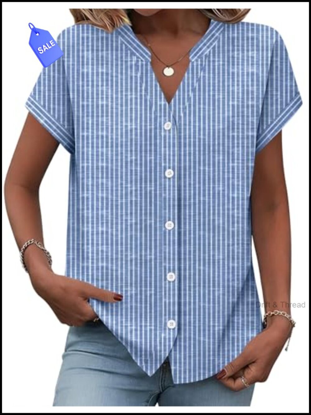 Womens Button Down Shirt Short Sleeve V Neck Collar Blouse Business Casual
